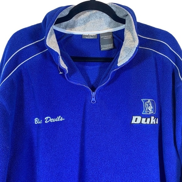 DUKE BLUE DEVILS University Men size Large 1/4 zip pullover jacket long sleeve - Picture 5 of 10